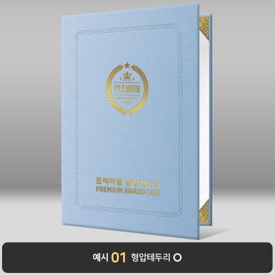 스카이 엠보패턴 상장케이스 세로형 A49