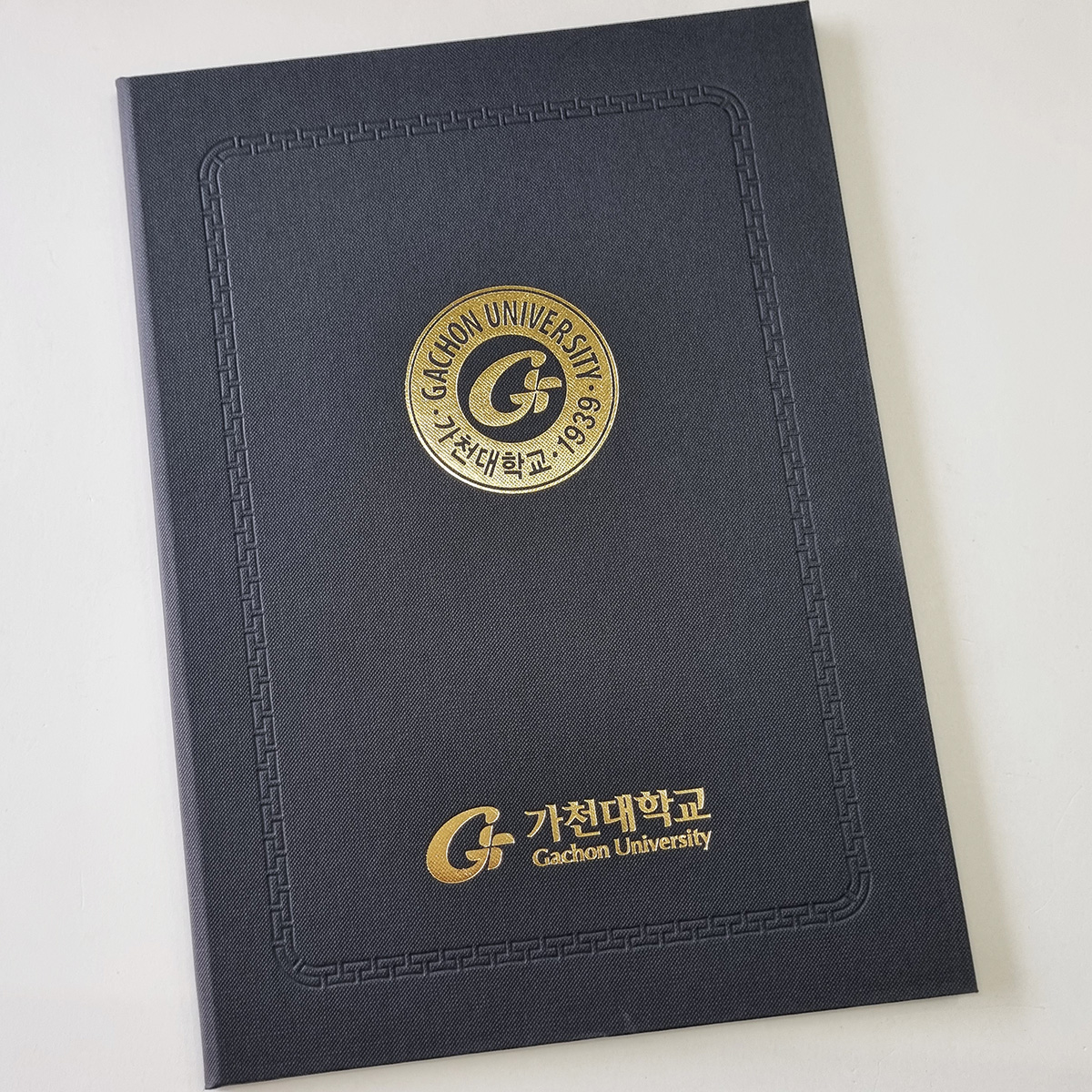 검정 엠보패턴 상장케이스 세로형 SC000754
