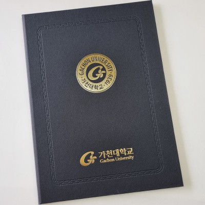 검정 엠보패턴 상장케이스 세로형 SC000754