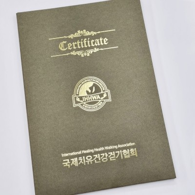 카키 엠보패턴 친환경 상장케이스 세로형 SC000941