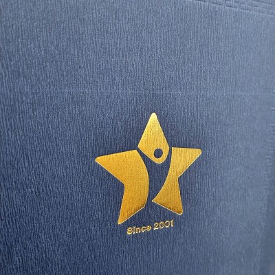 네이비 나뭇결패턴 친환경 상장케이스 세로형 SC000954