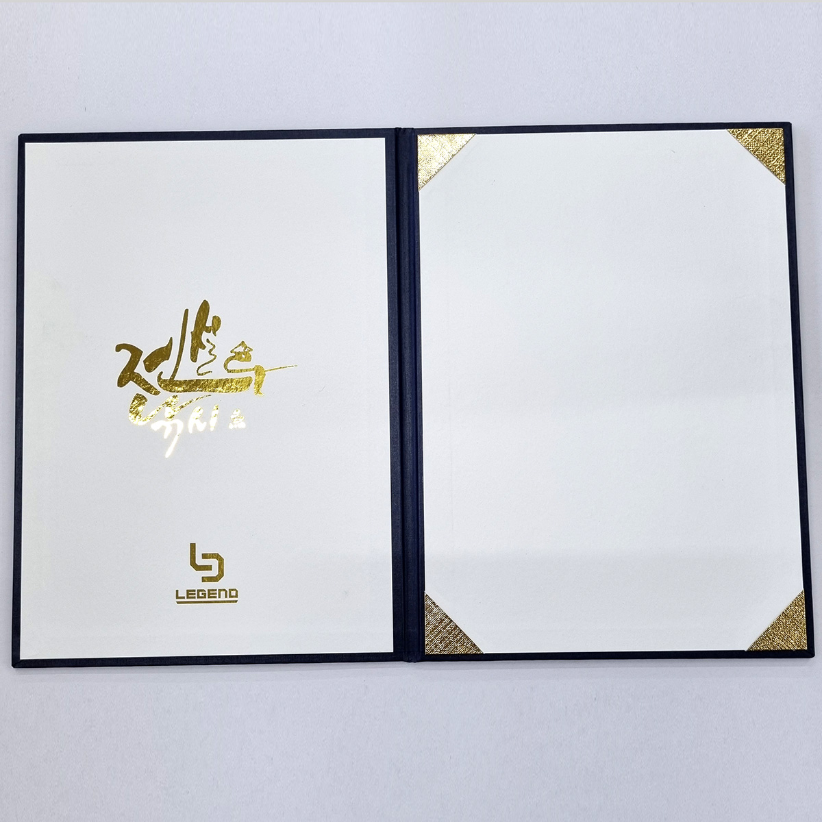 다크블루 리넨패턴 프리미엄 상장케이스 세로형 SC000959