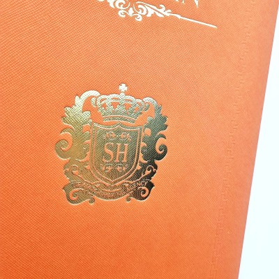오렌지 엠보패턴 친환경 상장케이스 세로형 SC000983