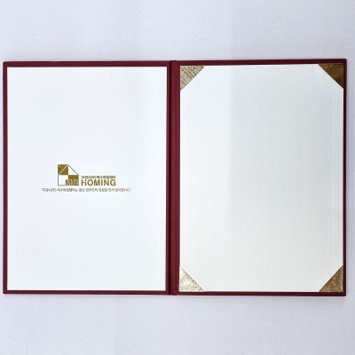 와인 엠보패턴 친환경 상장케이스 세로형 SC000993